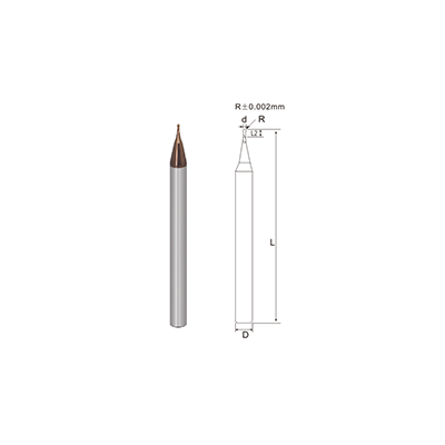 R900-Micro Diameter Miniature 2 Flutes Ball Nose End Mill