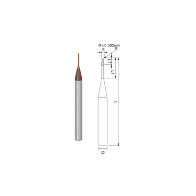 R900-Micro Diameter Miniature 2 Flutes Rib Ball Nose End Mill