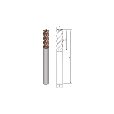 R900-Long Shank 4 Flutes End Mill