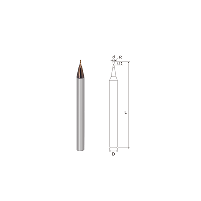 R900-Micro Diameter Miniature 2 Flutes Corner Radius End Mill