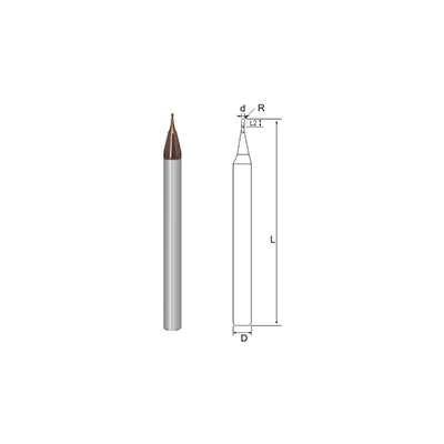 R700-Micro Diameter Miniature 2 Flutes Ball Nose End Mill