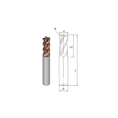 R700-4 Flutes Corner Radius End Mill